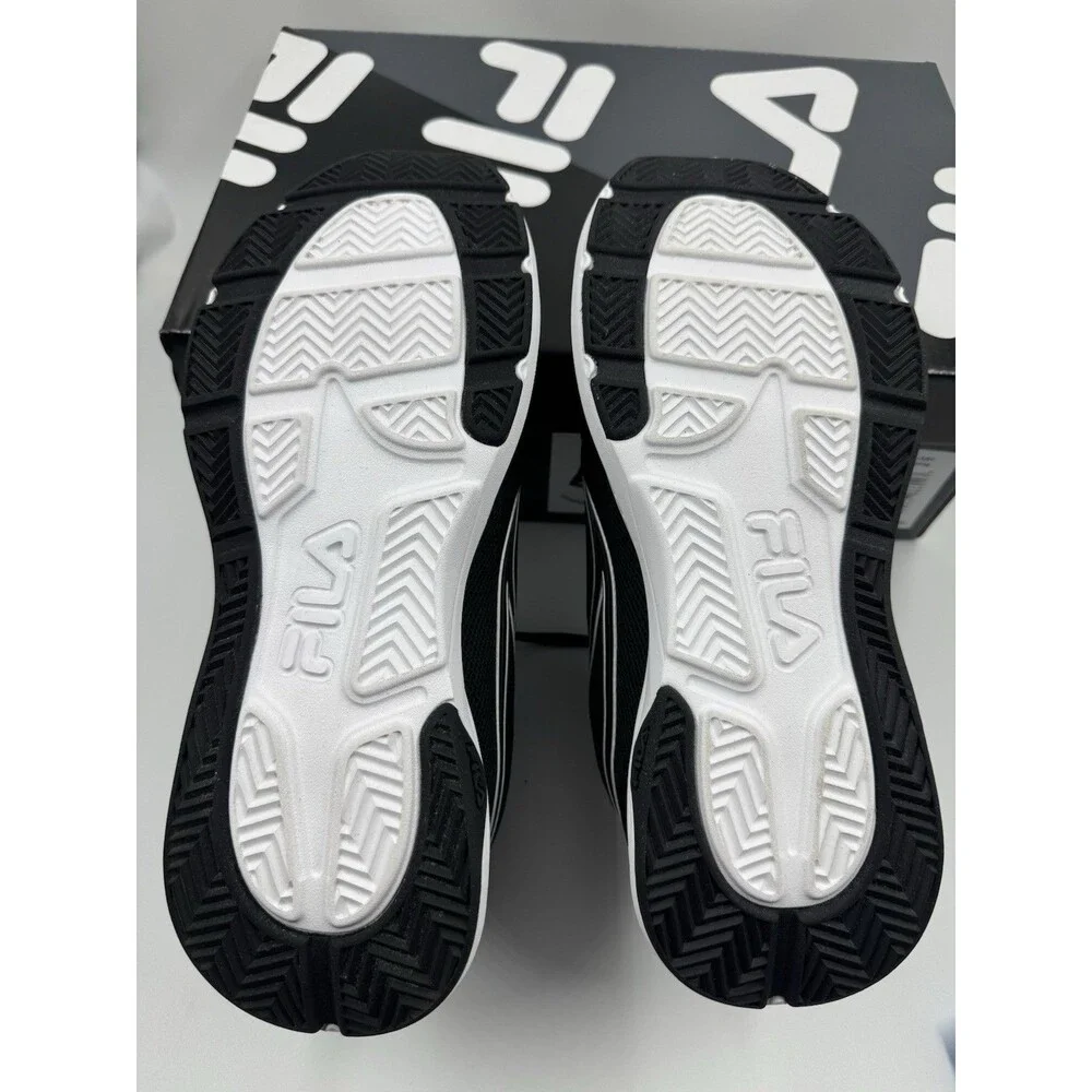 FILA Men’s Action-Stride Energized Black White Athletic Sneakers Shoes Size 9.5